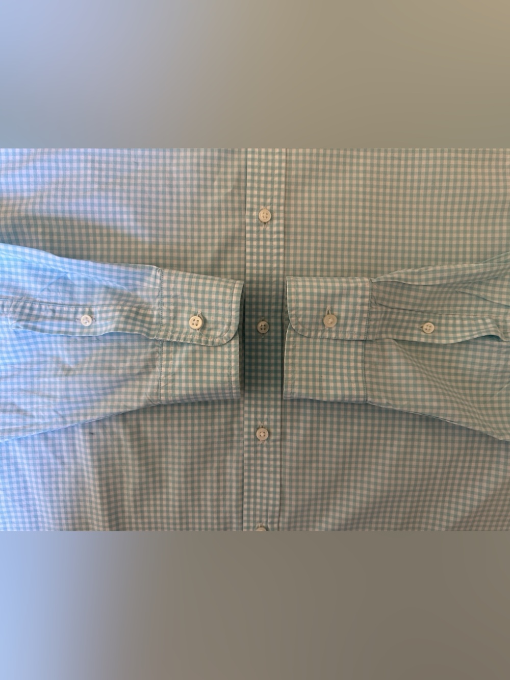 Ralph Lauren Purple Label Gingham Mint Green White Men’s Dress Shirt Size XXL - Picture 8 of 9